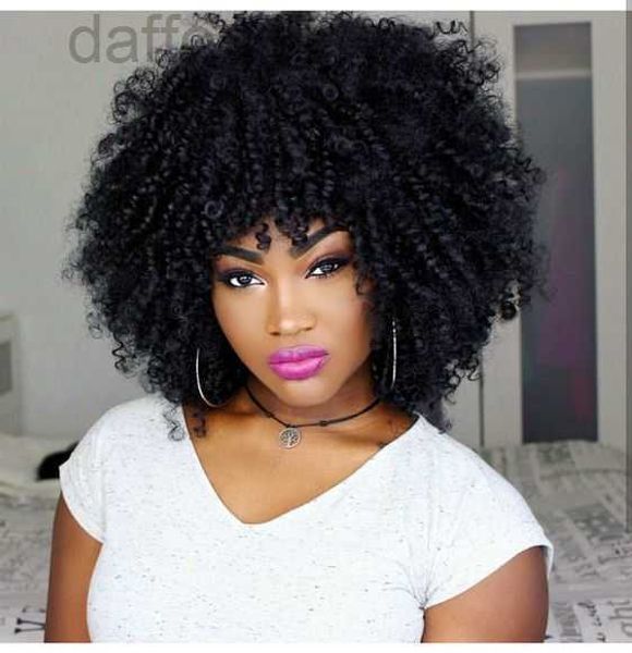 Sentetik peruklar yeni saç modeli afro kısa bob kinky kıvırcık peruk Afrika ameri brezilya saç simülasyonu insan saçı siyah kinky kıvırcık peruk