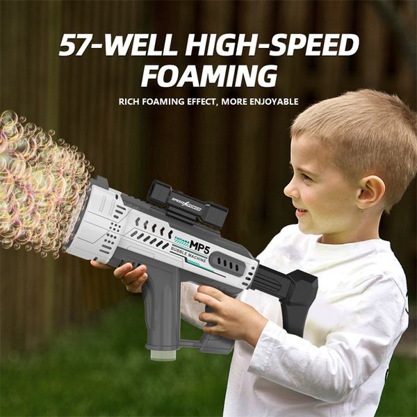 Super Soaker Toys MP5 Seifenblasen-Wasserpistole für 4–8 Jahre alte, poröse, motorisierte Seifenblasenpistole mit automatischer Saugfunktion und bunten Lichtern, per Schiff verschickt