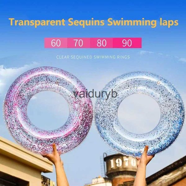 Brinquedos de banho Transparente Flash Piscina Flutuante Círculo Adulto Idosos Tubo Inflável Meninos e Meninas Acessórios de Entretenimento Aquático Cir H240308