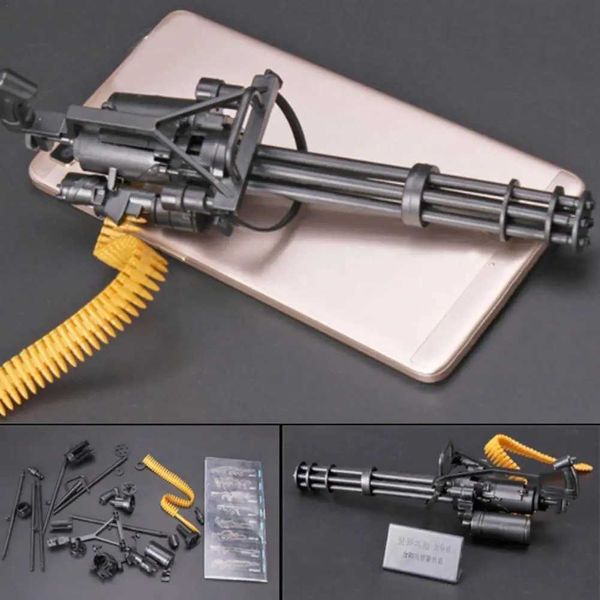 Silah Oyuncakları 1 Set 1 6 1/6 Ölçek 12 Cal Action Figürleri M134 Gatling Beltminigun Makine Terminatoru Kurşun Tabancaları Ağır Çocuklar T800 G O8S4 240307