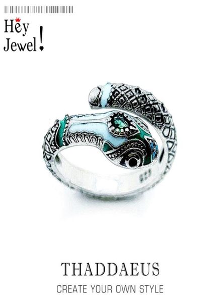 Тропическое мистическое кольцо со змеей в европейском стиле, модные украшения Good Myth Jungle для женщин, подарок в богемном стиле из стерлингового серебра 925 пробы 2202238483536