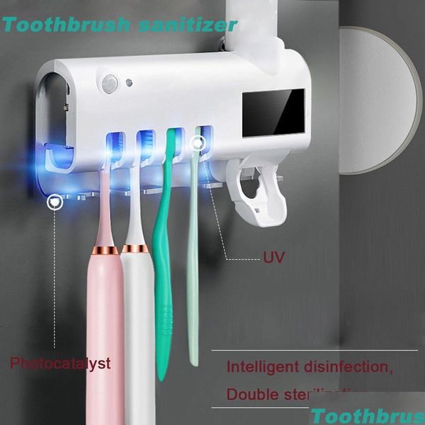 Titulares de escova de dentes Home Ues Tootaste Holders Dental-Uv Toothbrush Sanitizer Sterilizer Cleaner Storage Holder Traviolet Germicida 210 Dhmba