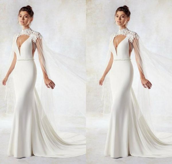 Nuove giacche da sposa alla moda Applicazioni in pizzo bianco Mantello Mantello Bellissimo involucro da sposa Scialle da sposa su misura 7663539