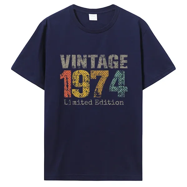 Erkek tişörtleri eski vintage 1974 doğum günü erkekler kadın tişört karısı koca b-gün sunar sözler alıntı grafik giyim büyük boy tshirt