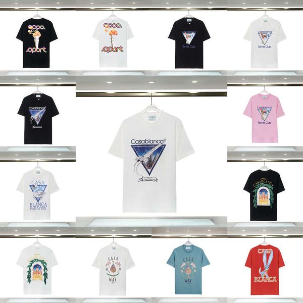 Designer-T-Shirts für Herren, hochwertiges Designer-Casablanc-T-Shirt, Briefdruck, Rundhalsausschnitt, kurze Ärmel, Schwarz, Weiß, Mode für Männer und Frauen, übergroße T-Shirts