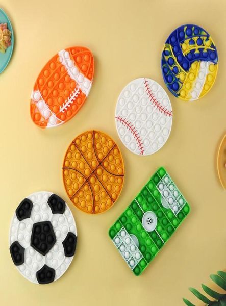 Amazon Silikon Renk Futbol Basketbol Bubblefingertip Toy Squeeze Bubble Decompression Oyuncakları Kids Educational Toys7319878