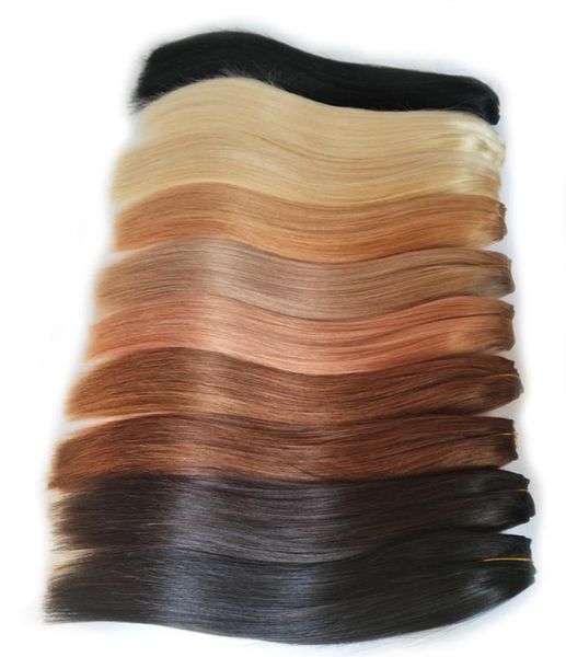 Cutícula alinhada cabelo preto marrom loiro vermelho tecer cabelo humano pacotes 826 Polegada brasileiro em linha reta remy extensão do cabelo comprar 2 ou 3 bu5590077