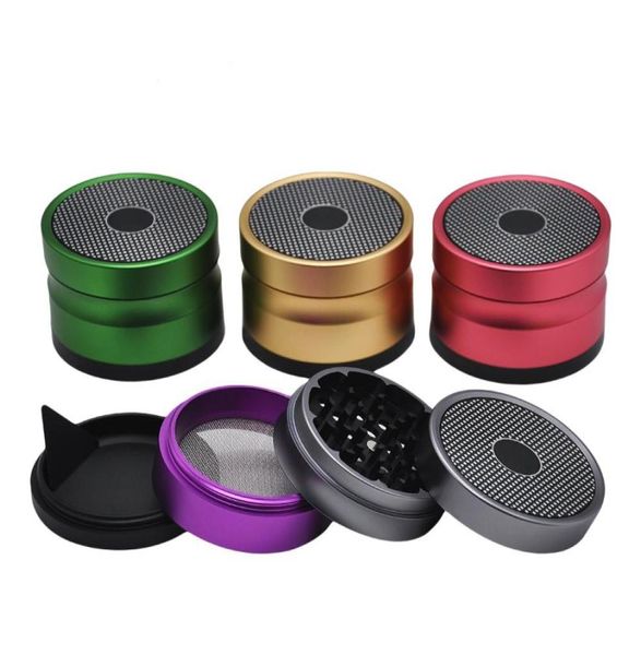 TOPPUFF Più Nuovo 4 Strati 63MM Air Craft Alluminio Metallo Tabacco Grinder Spice Crusher Herb Grinder Maniglia Muller 4 Colori Può customi7551845