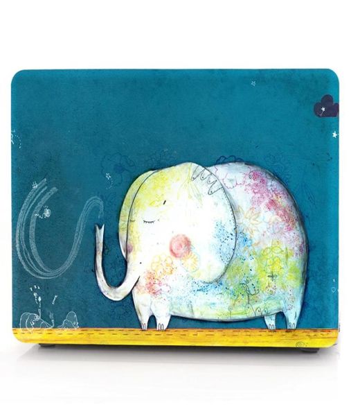 Elephant1 pintura a óleo caso para apple macbook air 11 13 pro retina 12 13 15 polegada barra de toque 13 15 capa para portátil shell4528918