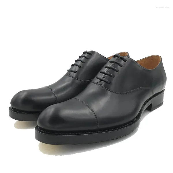 Freizeitschuhe Sipriks Italienisches schwarzes Kalbslederkleid Oxfords Herren Goodyear Welted Dicke Sohle Herrenanzüge formelles Büro