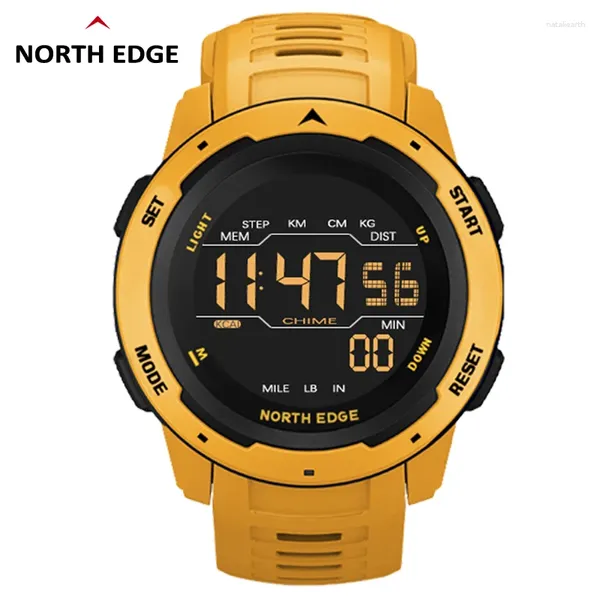 Relógios de pulso North Edge LED Digital Sport Pedômetro Militar Relógios Masculinos 50 m À Prova D 'Água Multi-Função Calorias Luminous Mars Smart Clock