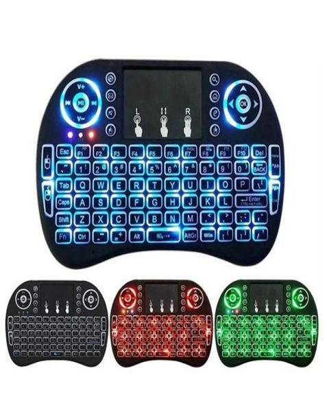 3 cores 24g inglês air mouse controle remoto mini rii i8 teclado sem fio touchpad para smart android tv box notebook tablet pc9073554