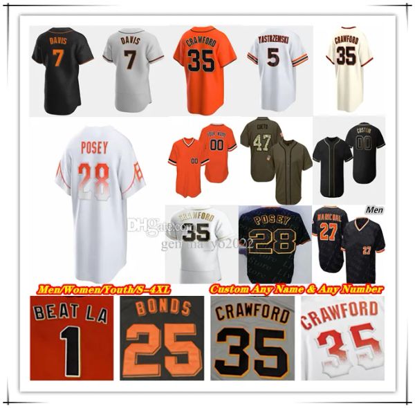 Personalizzato Uomo Donna Gioventù San Francisco''Giants''Maglia da baseball Thairo Estrada Davis LaMonte Wade Jr Michael Conforto Mike Yastrzemski Blake Sabol Wilmer Flores Mitch