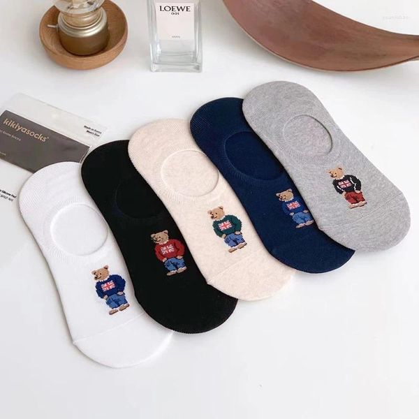 Herren Socken Cartoon Business Gentleman Bär Gestreifte Liebe Baumwolle Harajuku Stil Sport Jungen Skateboard Neuheit Atmungsaktive Geschenke