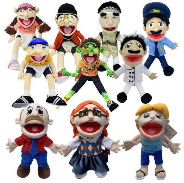 Bambole di peluche Jeffy Burattino a mano Peluche Bambola Giocattolo Figurine ripiene Feebee Rapper Muppet Stile Zombie Raccontare storie Cody Junior Joseph Peluche J240308