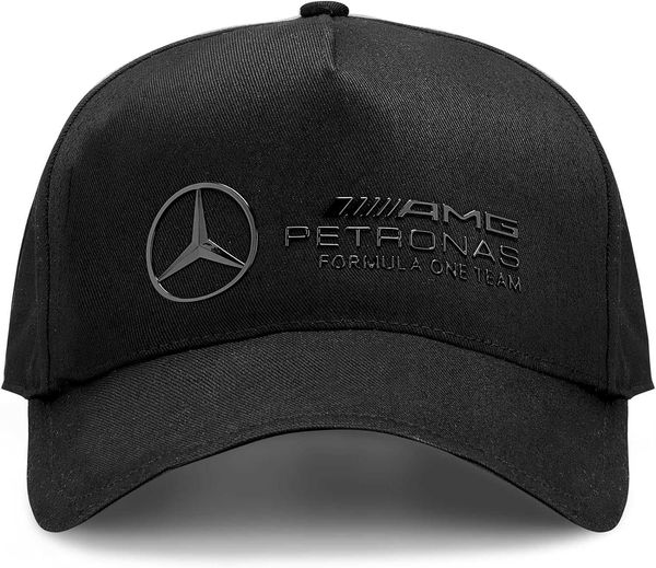 Mercedes AMG Petronas Formula One Team - Prodotto ufficiale Formula 1 - Cappello da corsa invisibile - Nero - Taglia unica Nero//Bianco