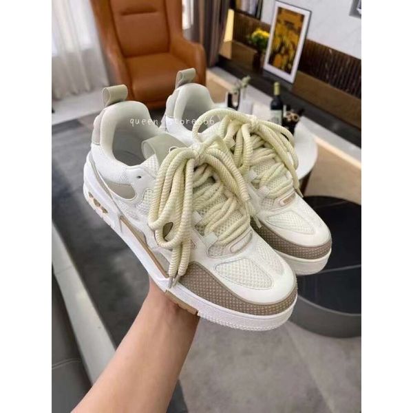 10A 2024 Designer Scarpe casual Scarpe da cricket Skate Sneaker Virgil Pelle di vitello Abloh Nero Bianco Verde Rosso Blu Sovrapposizioni in pelle 35