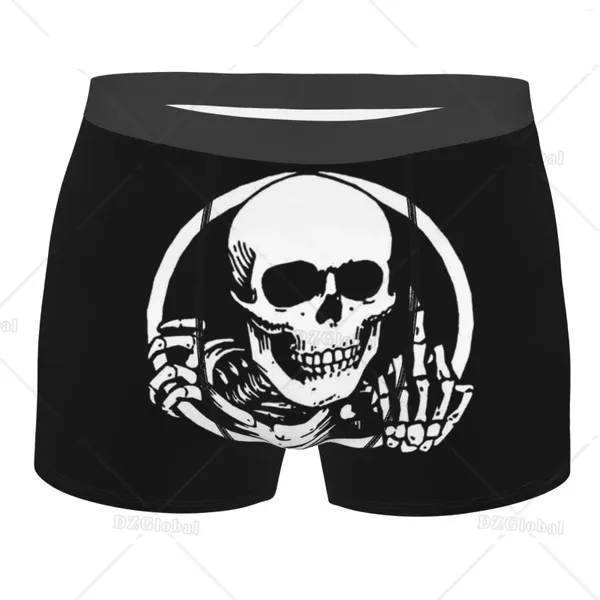 Unterhosen Schädel Druck Männer Unterwäsche Lustige Boxer Briefs Shorts Höschen Männlich Atmungsaktiv S-XXL