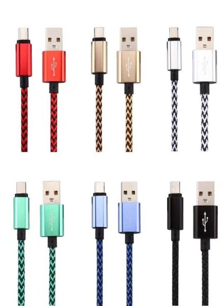 Cabos carregadores micro USB de nylon premium trançados USB tipo C cabo de dados para telefone Android Samsung Xiaomi 10 11 12 Googl5058132