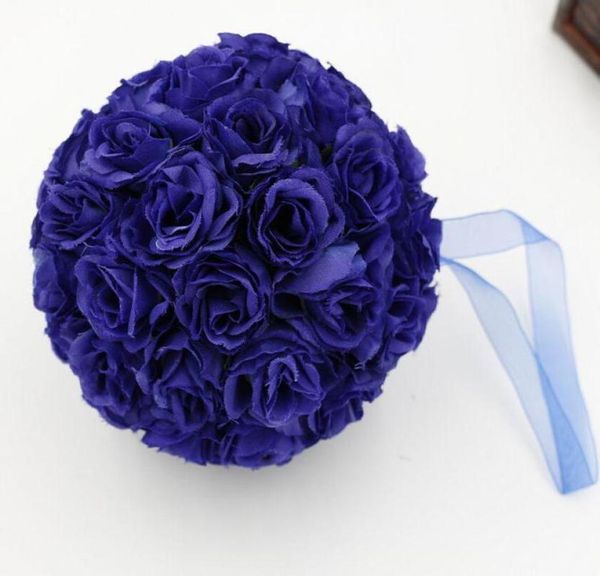 10 peças azul real 5 polegadas rosa flor beijando bola flores de casamento decoração2976104