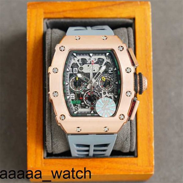Роскошные часы Montre 1103 RicharMill De Luxe Автоматические 50x40 мм Многофункциональный кварцевый механизм Корпус из нержавеющей стали Часы с резиновым ремешком Наручные часы Swiss Z