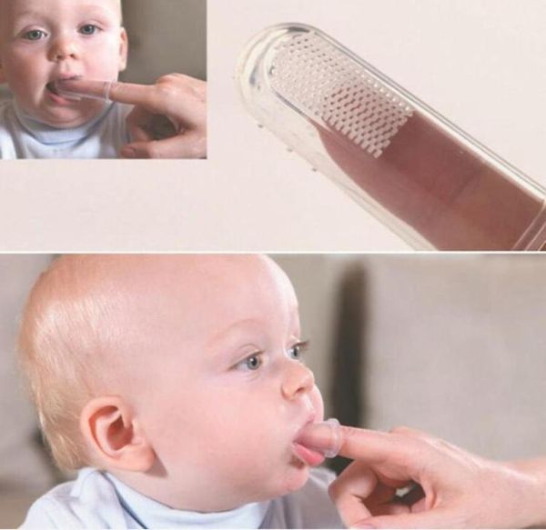 Escova de dentes de dedo 1 peça, silicone macio, seguro, bebê, crianças, escova de dentes, goma para massagem clara8934774