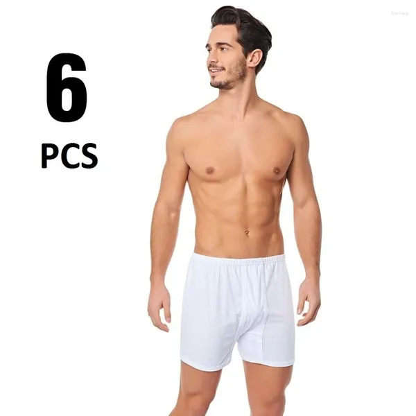 Herren Thermo-Unterwäsche Passion Lux 100 Baumwolle Herren Slips Weiße Höschen Lange Boxer Paket Hergestellt in der Türkei 6 STÜCK