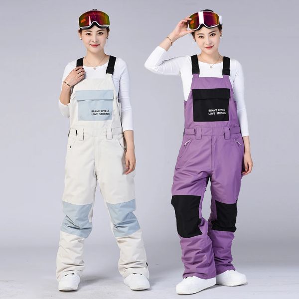 Anzüge Männer Frauen wasserdichte Hosen übergroße Sporthosen Ehepaar Ski Hosspants Winter Warmes Snowboardhose Winter Overalls