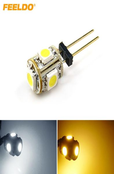 Feeldo 10pcs Whitewarm White Car Home Boat G4 5050 5LED LEEDS LED LACK -KANNELT