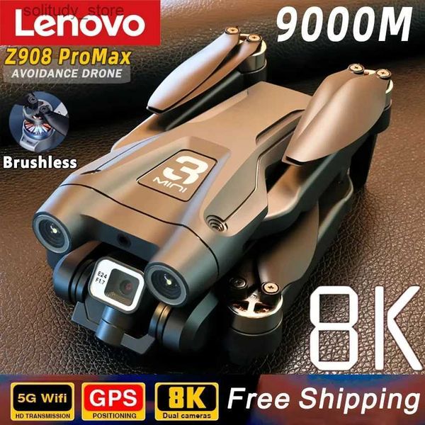 Drone Drone Z908 Pro Max Engeli Kaçınma Fırçasız Motor 4K Çift Lens ESC Profesyonel WiFi FPV 4 Eksen Katlanır RC Quadcopter Oyuncak Q240308