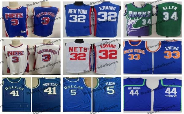 Jahrgang 1992 Basketball-Trikots 3 Drazen Petrovic 32 Julius Erving 33 Patrick Ewing 44 Pistol Pete Maravich 5 Jason Kidd 41 Dirk N3068881