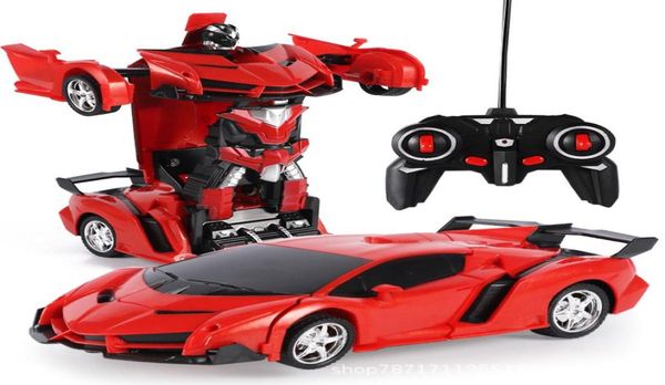 Reembolso de danos 2 em 1 rc carro esportivo transformação robôs modelos controle remoto deformação rc brinquedo de luta crianças 039s gift3940546