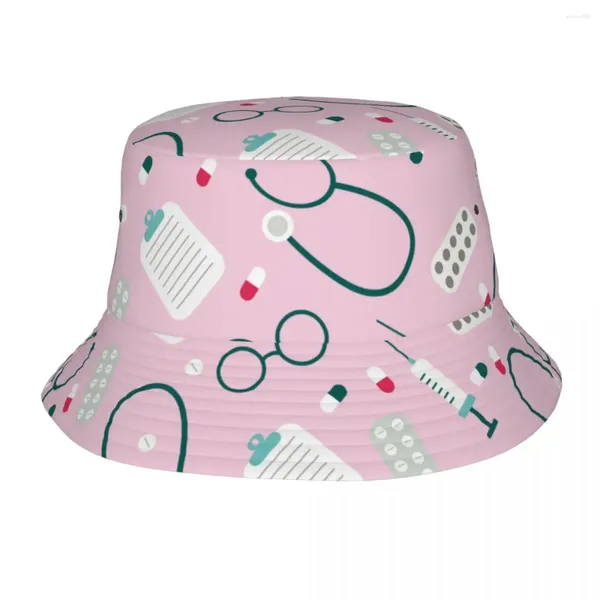 Berretti Cappelli da spiaggia Medici Infermieristica Cappello da pescatore Street Women Sun Bob Cappellini da pesca pieghevoli Escursionismo