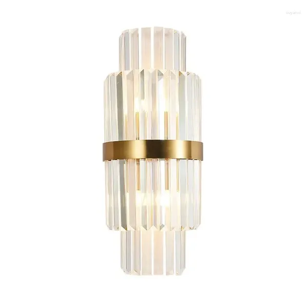 Lâmpadas de parede Nordic Golden Luxo Cristal Lâmpada Interior para Sala de estar Quarto Cabeceira Simples LED Light Luminaria Home Decor Acessórios