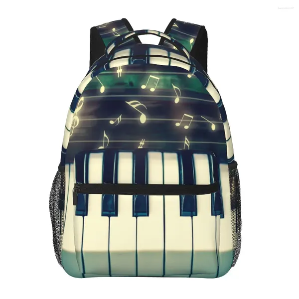 Zaino Uomo Donna Nota musicale Tastiera per pianoforte Zaino per donna Uomo 2024 Borsa moda Studente Bookpack