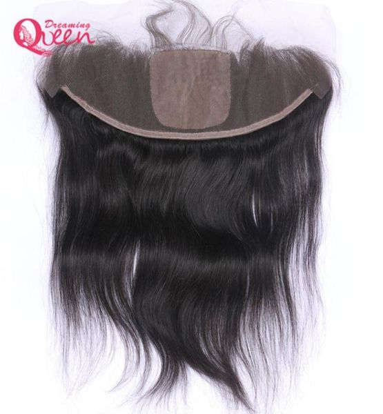 Cabelo liso brasileiro com base de seda, fechamento frontal, virgem, cabelo humano, nó oculto, renda com cabelo de bebê, 13x4, orelha a orelha, natural h8596815