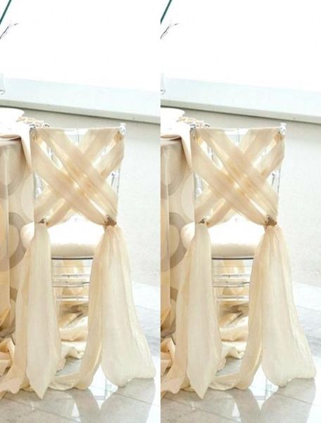 Semplice matrimonio sulla spiaggia 2016 nuova sedia in chiffon con telaio elegante su misura coperture per sedie di fabbrica per matrimonio romantico economico Criss Cr2719418