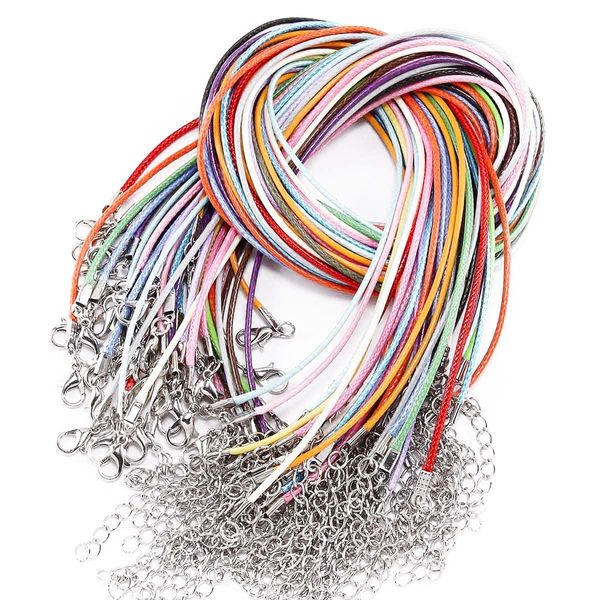 Schnurdraht 100 Teile/los 2,0 Mm Wachs Leder Halskette Schnur Schnalle Garnelen Anhänger Schmuck Komponenten Lanyard Mit Kette DIY Drop Lieferung J Dhvsa