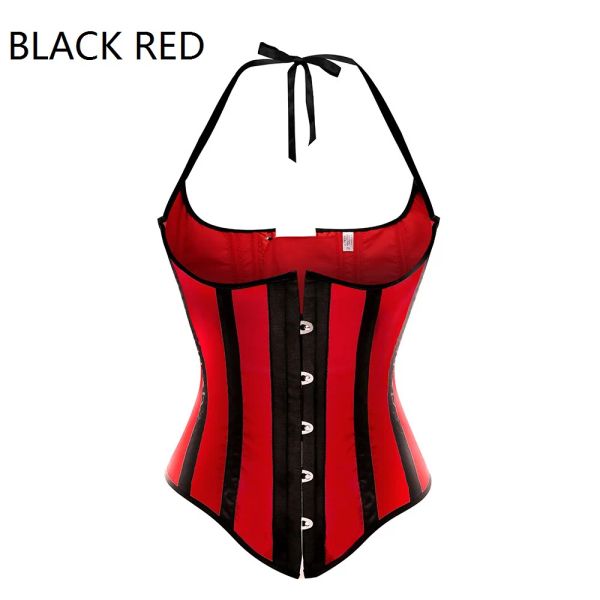 Camis Caudatus Сексуальные черно -красные корсеты и Bustiers Stripe Underbust Corset Bustier Basque Corsets Ett для женщин сексуальное нижнее белье