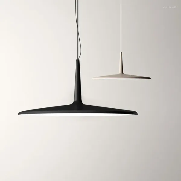 Kolye lambaları Nordic Minimalizm LED Avizesi Siyah / Beyaz Metal Işıklar Yemek Odası Asma Lamba Modern Askı Armatürleri