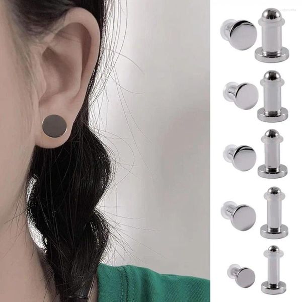 Saplama küpeleri 4pcs Silindir Kulak Tapaları Taşınabilir Metal Ayna Yüzey Ölçerleri Genişletici 1mm-5.5mm Punk Konik Erkek Kadınlar