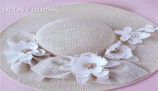 Nuovo design avorio cappello da sposa delicato lino floreale giardino accessorio per capelli da sposa sposa madre occasione speciale festa cappello Po 1913764