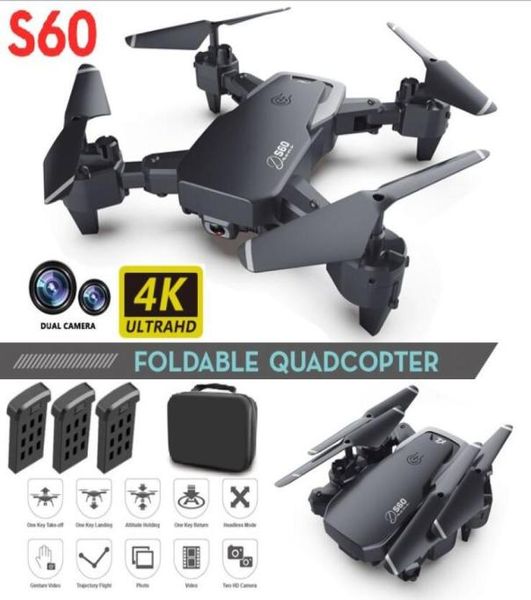 NUOVO Drone 4k professione HD Telecamera grandangolare 1080P WiFi fpv Drone Doppia fotocamera Altezza Mantenere Droni Fotocamera Elicottero Toys4765269