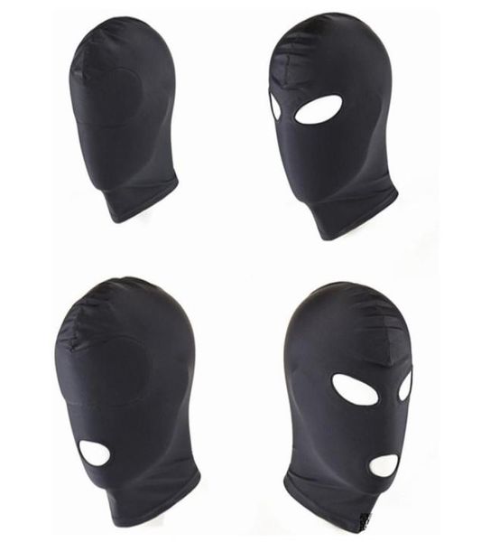 Nuovo arrivo Giochi per adulti Fetish Hood Mask BDSM Bondage Nero Spandex Mask Giocattoli del sesso per coppie 4 Specifiche tra cui scegliere5792109