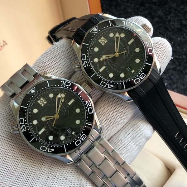 Relógios de designer mecânico automático relógios masculinos 42mm moda tendência relógios safira cristal titânio caso 007 omg