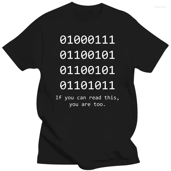 Magliette da uomo Divertente programmatore di codice binario per computer sviluppatore T-shirt regalo geek Camicia da uomo Rife Stampa in cotone Harajuku