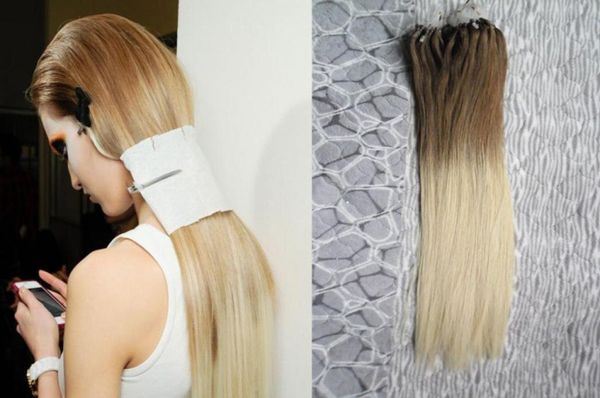 Ombre Micro Loop Fácil Ringsbeads Extensões de Cabelo 1g 100g 6613 Loira Cabelo Humano Micro Bead Extensions6332270