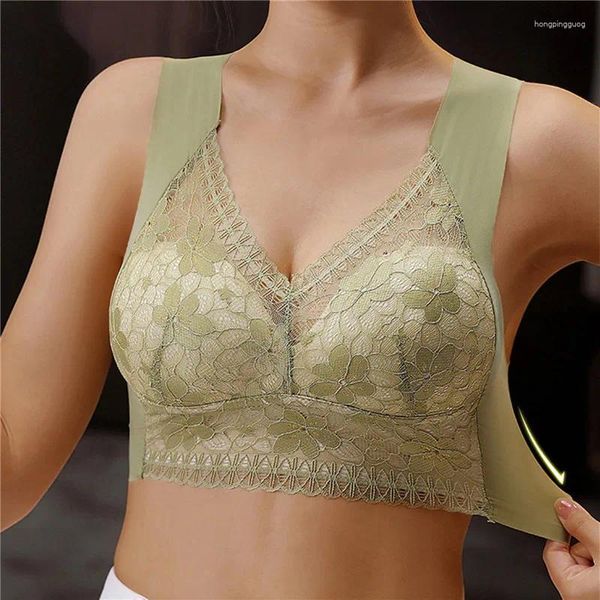 Sutiãs 1 pc sexy push up sutiã feminino plus size bralette grande sutiã sem underwire sem costura roupa interior de renda para mulheres