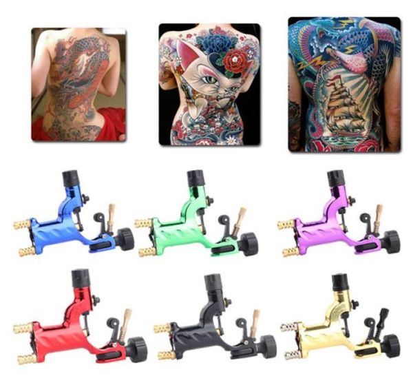 Libélula máquina de tatuagem rotativa shader forro 7 cores sortidas kits de pistola de motor de tatuagem fornecimento para artist6427525