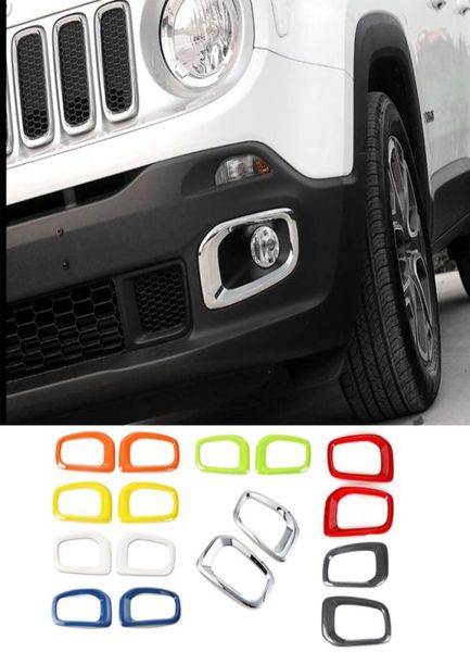 Frente nevoeiro luz quadro capa abs decoração capa para jeep renegade 20162018 adesivos de carro acessórios exteriores 6432339